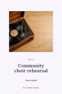 Community choir rehearsal book cover template · Picture window
