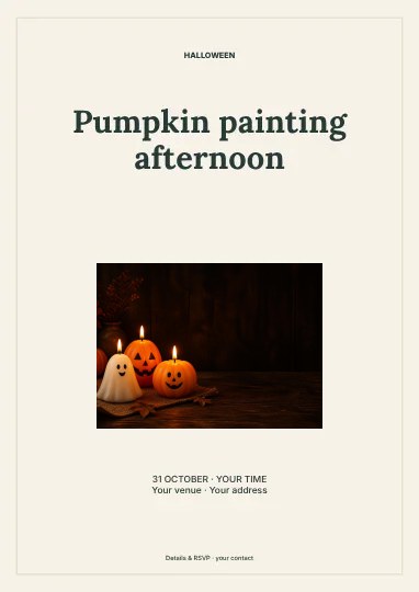 Pumpkin painting afternoon · Framed flyer template