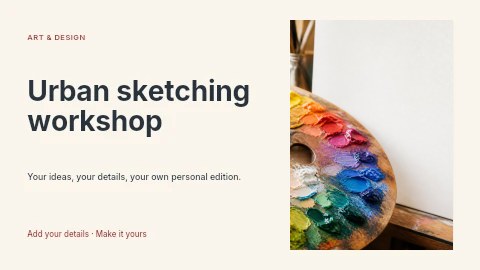 Urban sketching workshop presentation cover template