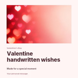 red bokeh heart lights background in Valentine handwritten wishes · Gallery editorial