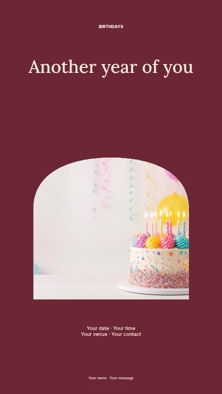 Birthday photo celebration instagram story template