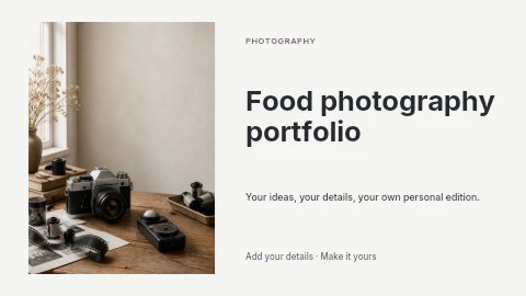 Food photography portfolio presentation cover template