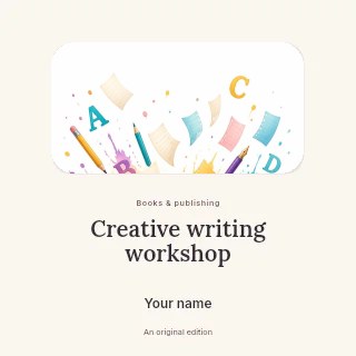 Creative writing workshop podcast cover template · Picture window