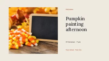 Pumpkin painting afternoon · Horizontal photo dialogue youtube thumbnail template