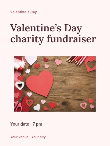 Valentine’s Day charity fundraiser invitation template