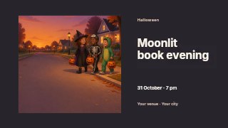 Moonlit book evening youtube thumbnail template · Horizontal photo dialogue