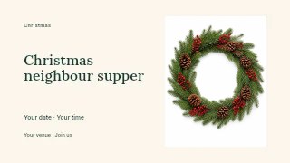 Christmas neighbour supper presentation cover template · Horizontal photo dialogue