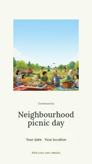 Neighbourhood picnic day instagram story template · Picture window