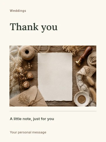 Intimate wedding dinner greeting card template