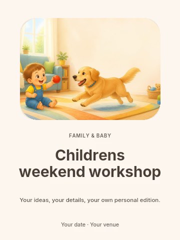 Childrens weekend workshop invitation template