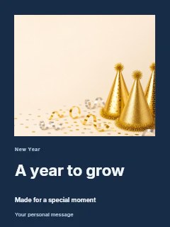 New Year growing together photo layout poster template · Gallery editorial
