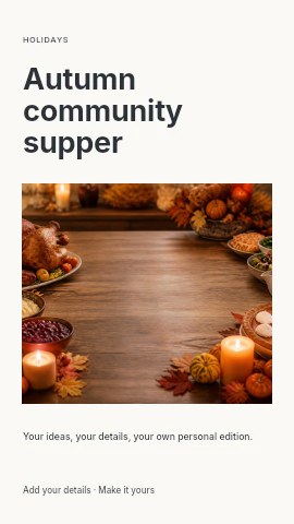 Autumn community supper instagram story template
