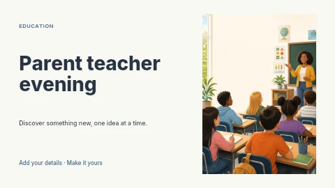 Parent teacher evening presentation cover template
