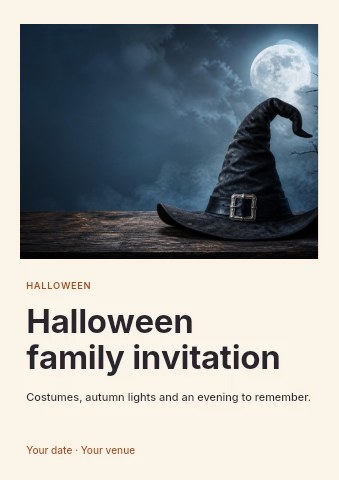 Halloween family invitation flyer template