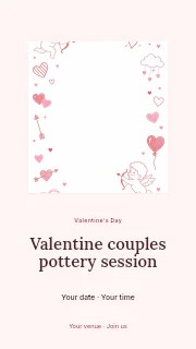 Valentine couples pottery session instagram story template · Picture window