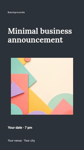 Minimal business announcement instagram story template