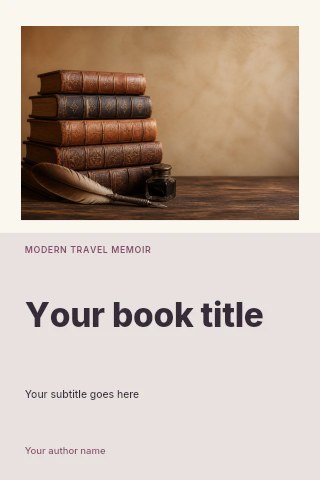 Modern travel memoir book cover template