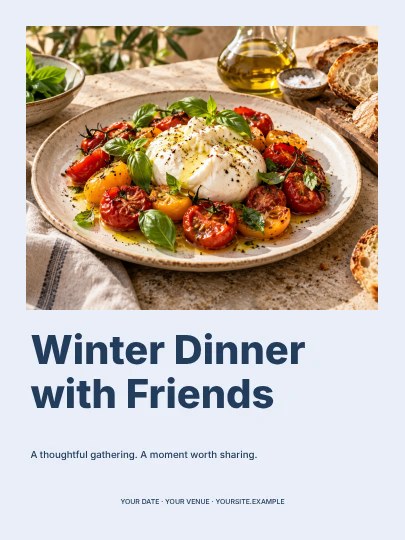 Winter Dinner with Friends · Terrace invitation template