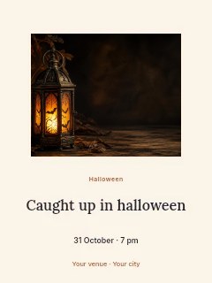 Spiderweb Halloween social photo layout poster template · Picture window