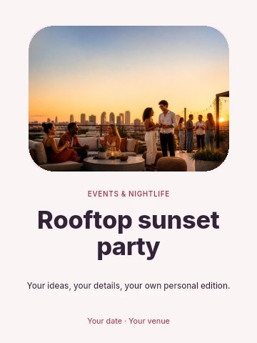 Rooftop sunset party poster template