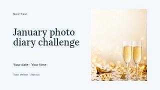 January photo diary challenge youtube thumbnail template · Horizontal photo dialogue