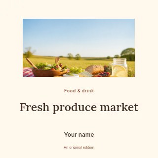 Fresh produce market podcast cover template · Picture window