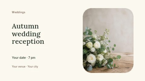 Autumn wedding reception banner template