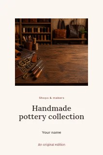 Handmade pottery collection book cover template · Picture window