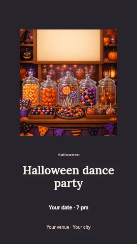 Halloween dance party instagram story template