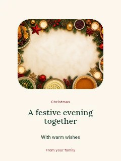 Festive Christmas dinner spread with sides in Christmas dinner and dance photo layout · Picture window