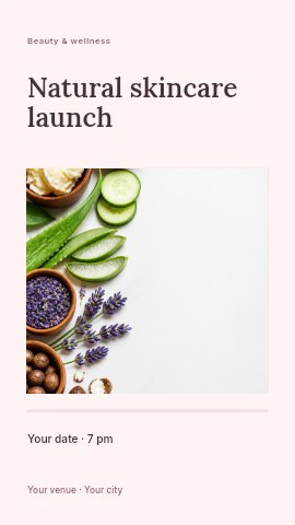 Natural skincare launch instagram story template