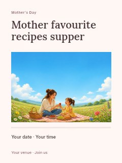 Mother favourite recipes supper poster template · Title & photograph