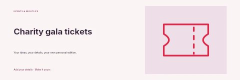Event admission ticket · Outline in Charity gala tickets banner template