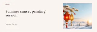 Summer sunset painting session banner template · Horizontal photo dialogue