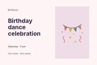 Celebration ribbons in Birthday dance celebration · Horizontal photo dialogue
