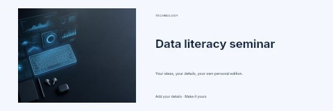 Data literacy seminar banner template