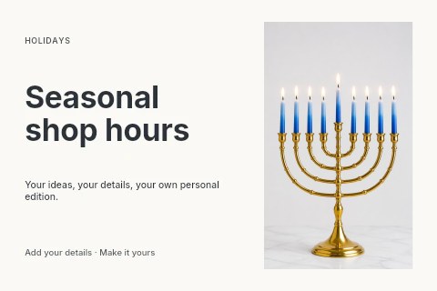Seasonal shop hours postcard template