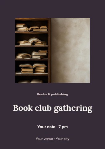 Book club gathering flyer template