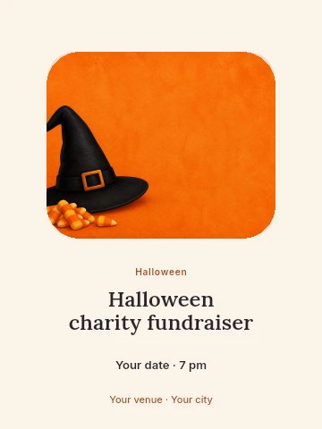 Halloween charity fundraiser poster template