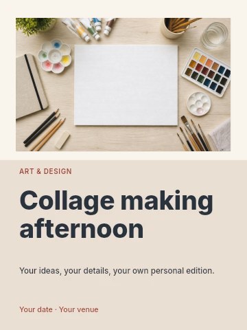 Collage making afternoon poster template