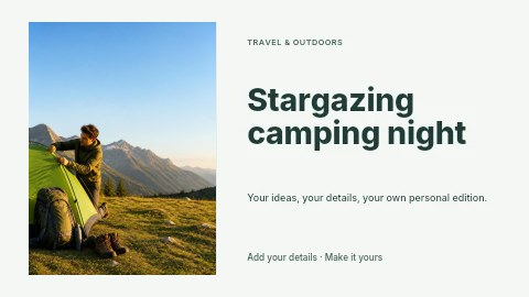 Stargazing camping night youtube thumbnail template