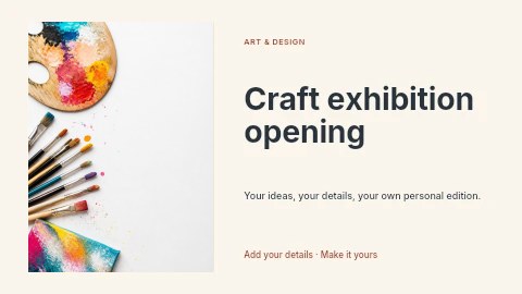 Craft exhibition opening youtube thumbnail template