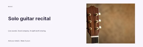 Solo guitar recital banner template