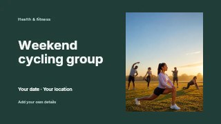 Weekend cycling group youtube thumbnail template · Horizontal photo dialogue