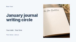 January journal writing circle youtube thumbnail template · Horizontal photo dialogue