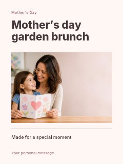 Mother’s Day garden brunch invitation template · Title & photograph