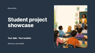 Student project showcase youtube thumbnail template · Horizontal photo dialogue