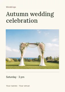 Autumn wedding celebration · Title & photograph