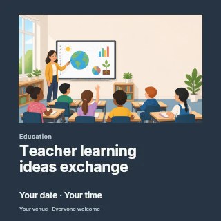 Teacher learning ideas exchange social media post template · Gallery editorial