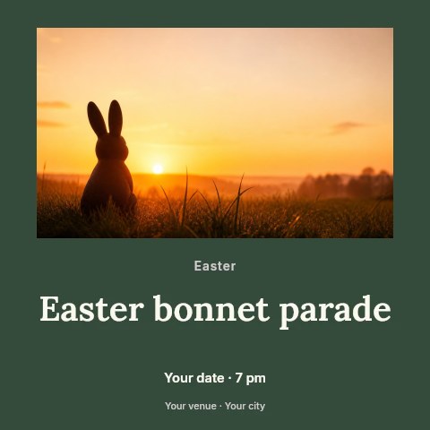 Easter bonnet parade social media post template